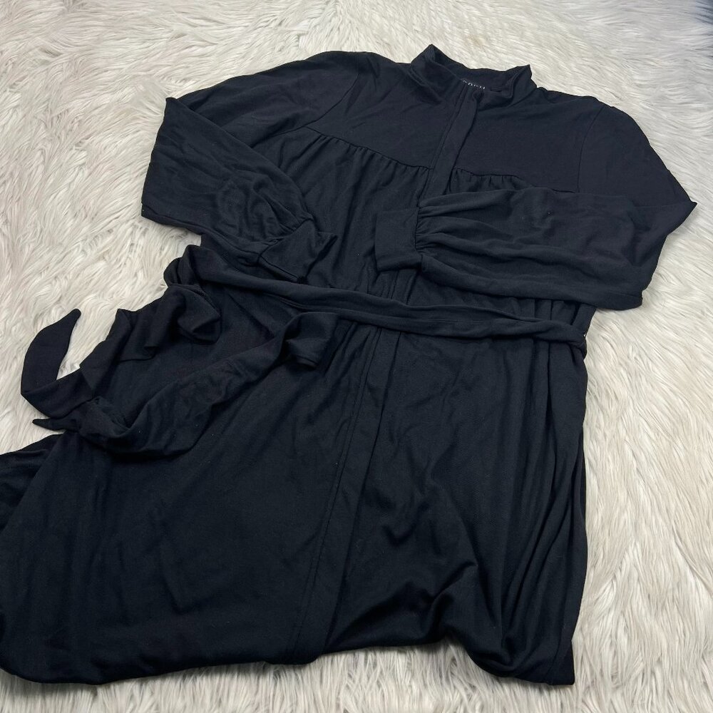 Eloqui Knit Zip Front Midi Dress